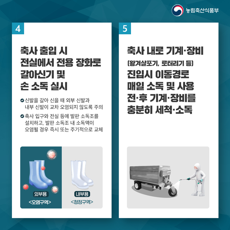 고병원성 조류인플루엔자 핵심 차단방역 5대수칙 이미지