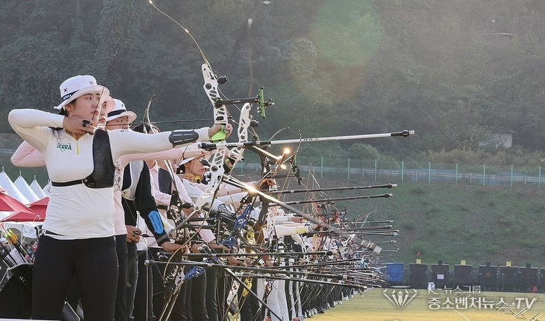 광주 국제양궁장에서 열린 제104회 전국체전 여자 양궁 경기