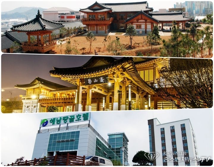 전남개발공사가 운영중인 호텔들. 맨 위로부터 여수 오동재, 영암 영산재, 해남 땅끝호텔.