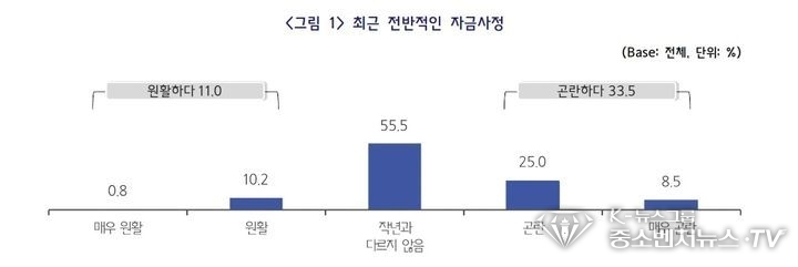 중소기업의 최근 자금사정 조사 결과. (사진=중소기업중앙회 제공)