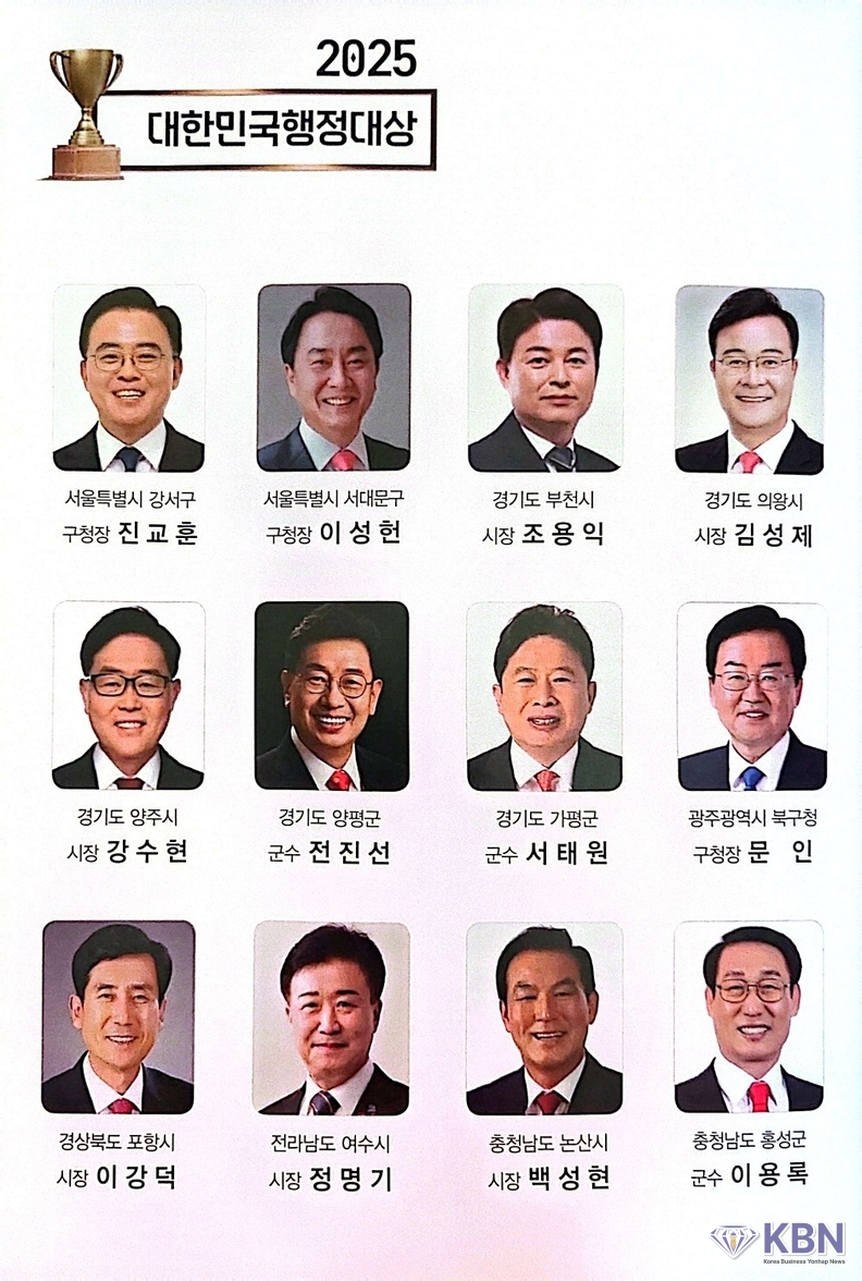<strong>2025 대한민국행정대상 수상 자치단체장</strong>