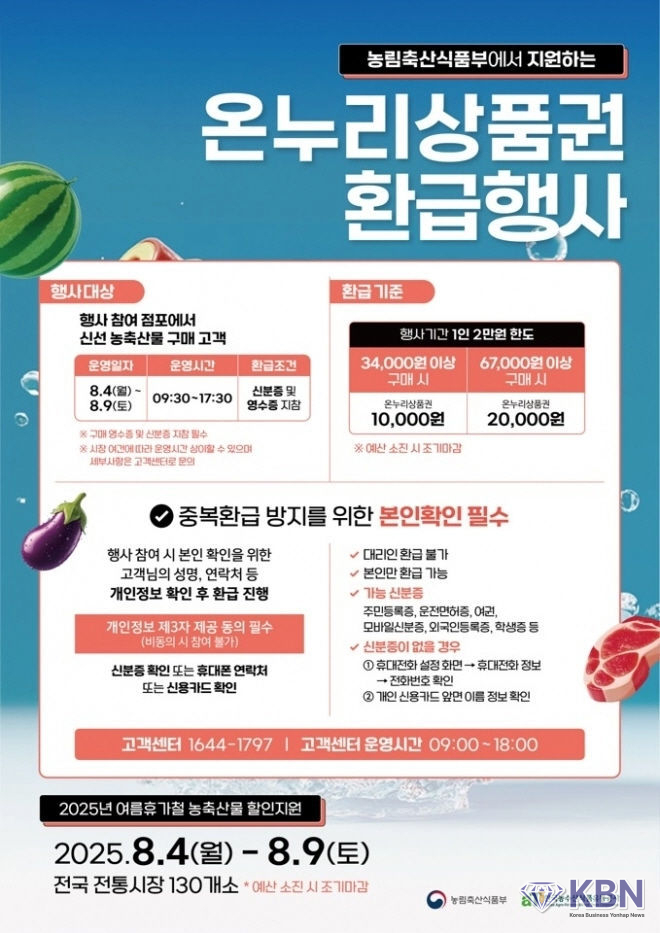 전남도 온누리상품권 환급행사 포스터. (사진=전남도 제공)