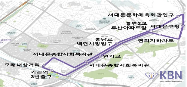 서대문구 자율주행버스 노선도 (사진=서대문구청 제공)