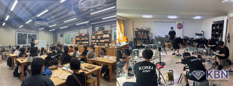 목공교실(왼쪽), 자전거교실(오른쪽) 진행 모습 (사진=은평구청 제공) 
