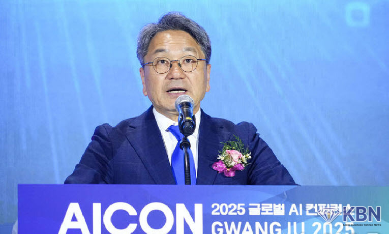 강기정 광주시장 '글로벌 AI컨퍼런스 AICON 광주 2025' 환영사. (사진=(사진=광주시청 제공).
